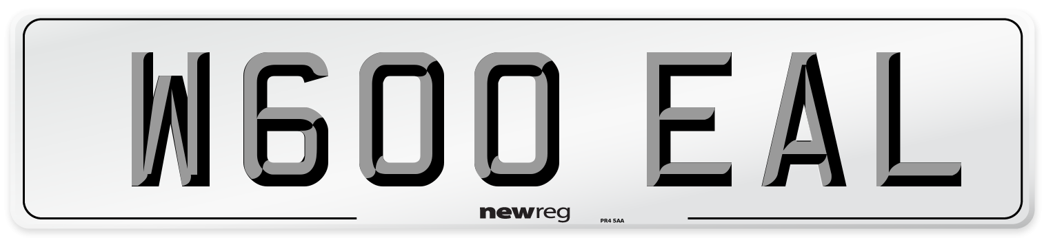 W600 EAL Number Plate from New Reg